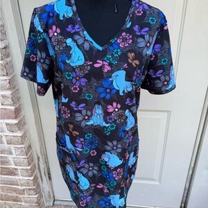 Disney, Short Sleeve, V-top, Eeyore Print Top, Size Medium